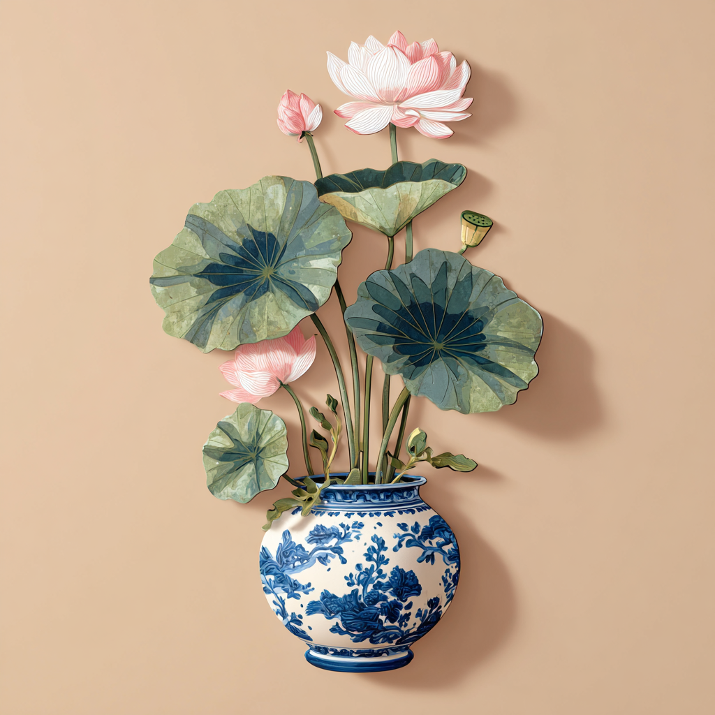 Pink Lotus Metal Wall Art Floral Botanical Garden Outdoor Wall Decor