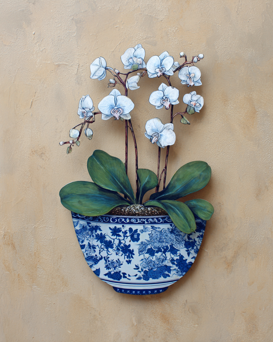 Orchid Metal Wall Art Floral Botanical Garden Outdoor Wall Decor