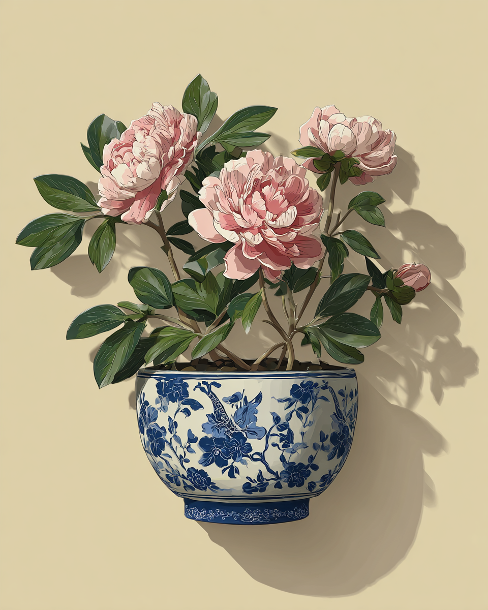 Peony Metal Wall Art Floral Botanical Garden Outdoor Wall Decor
