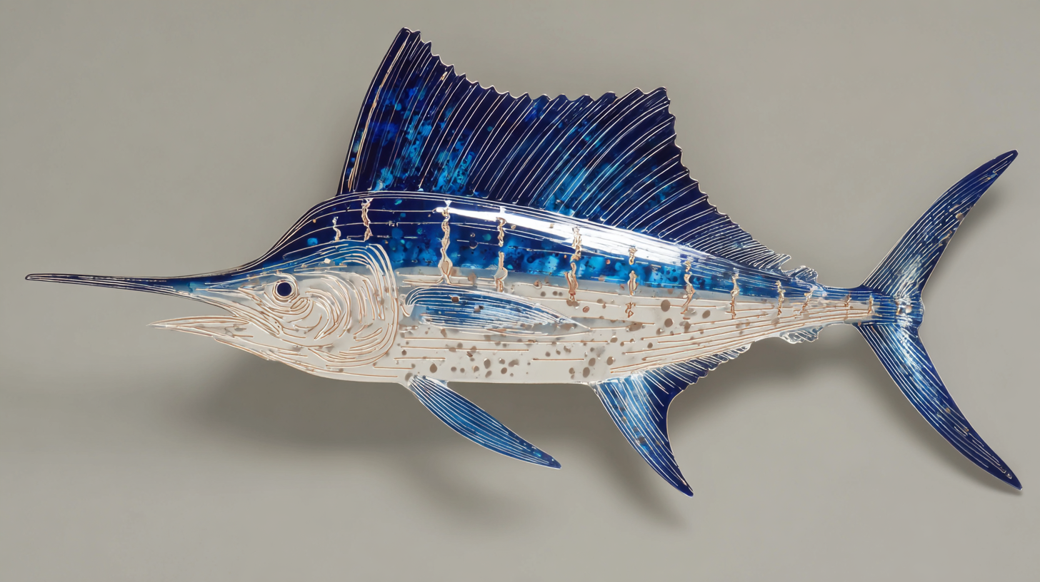 Sailfish Metal Wall Art Coastal Ocean Fish Decor UV Printed Aluminum Wall Hanging
