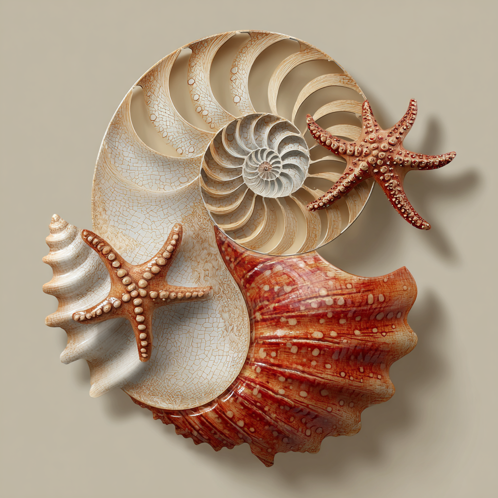 Coral Seashell Metal Wall Art, Coastal Beach Decor for Patio & Garden