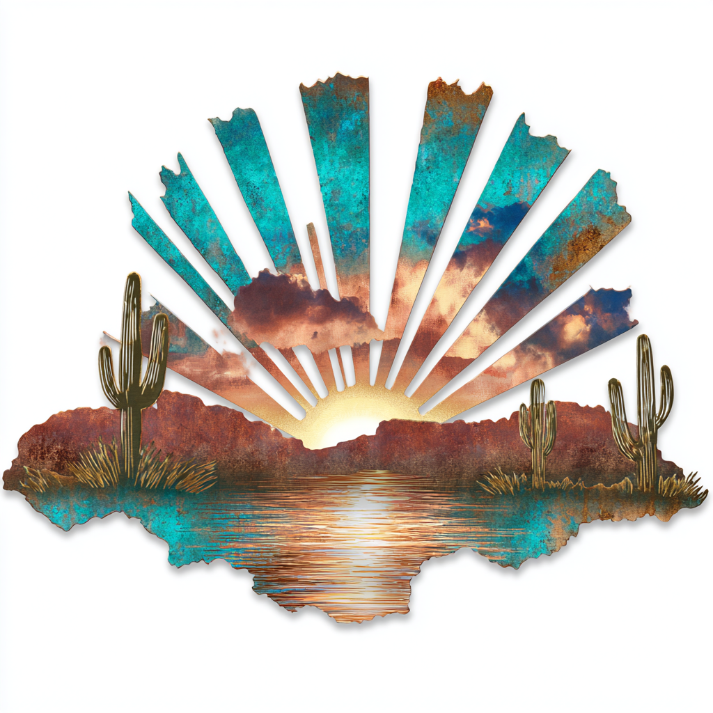 Desert Sun Metal Wall Art Southwestern Patio Outdoor Wall Sign