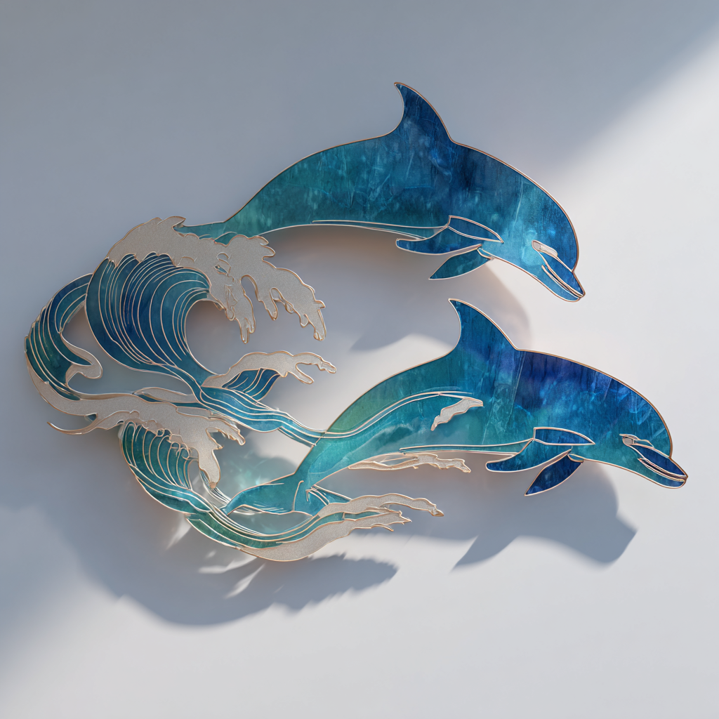 Dolphin Metal Wall Art Coastal Ocean Decor Beach House Outdoor Nautical Wall Sign
