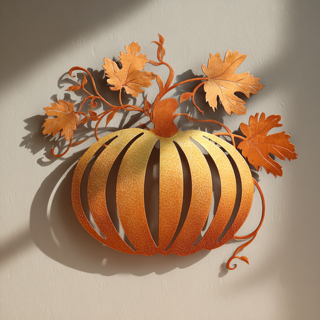 Pumpkin Metal Wall Art Fall Farmhouse Decor Autumn Harvest Outdoor Porch Wall Sign