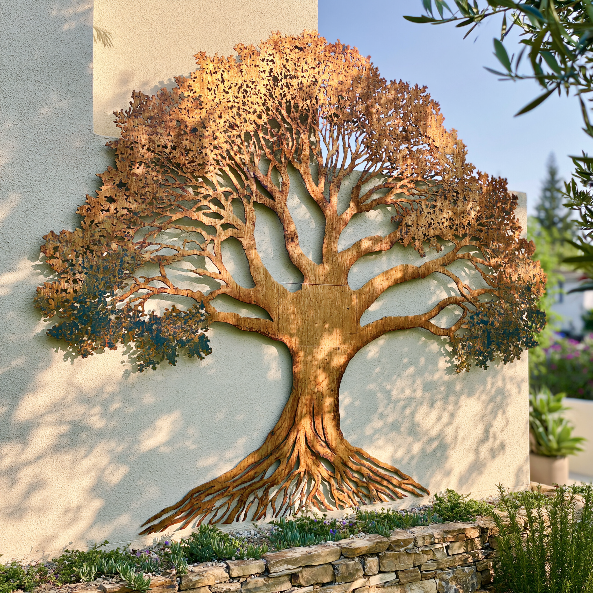 Majestic Oak Tree of Life Metal Wall Art Rustic Garden Outdoor Wall Decor Nature Inspired Gift