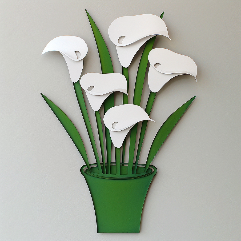 Calla Lily Metal Wall Art, Elegant Botanical Flower Decor for Patio