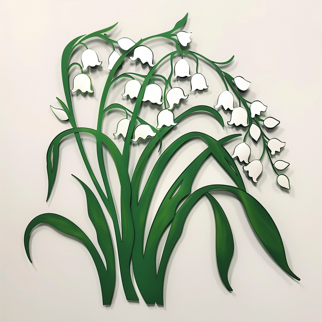 Lily of the Valley Metal Wall Art, Botanical Flower Decor for Patio