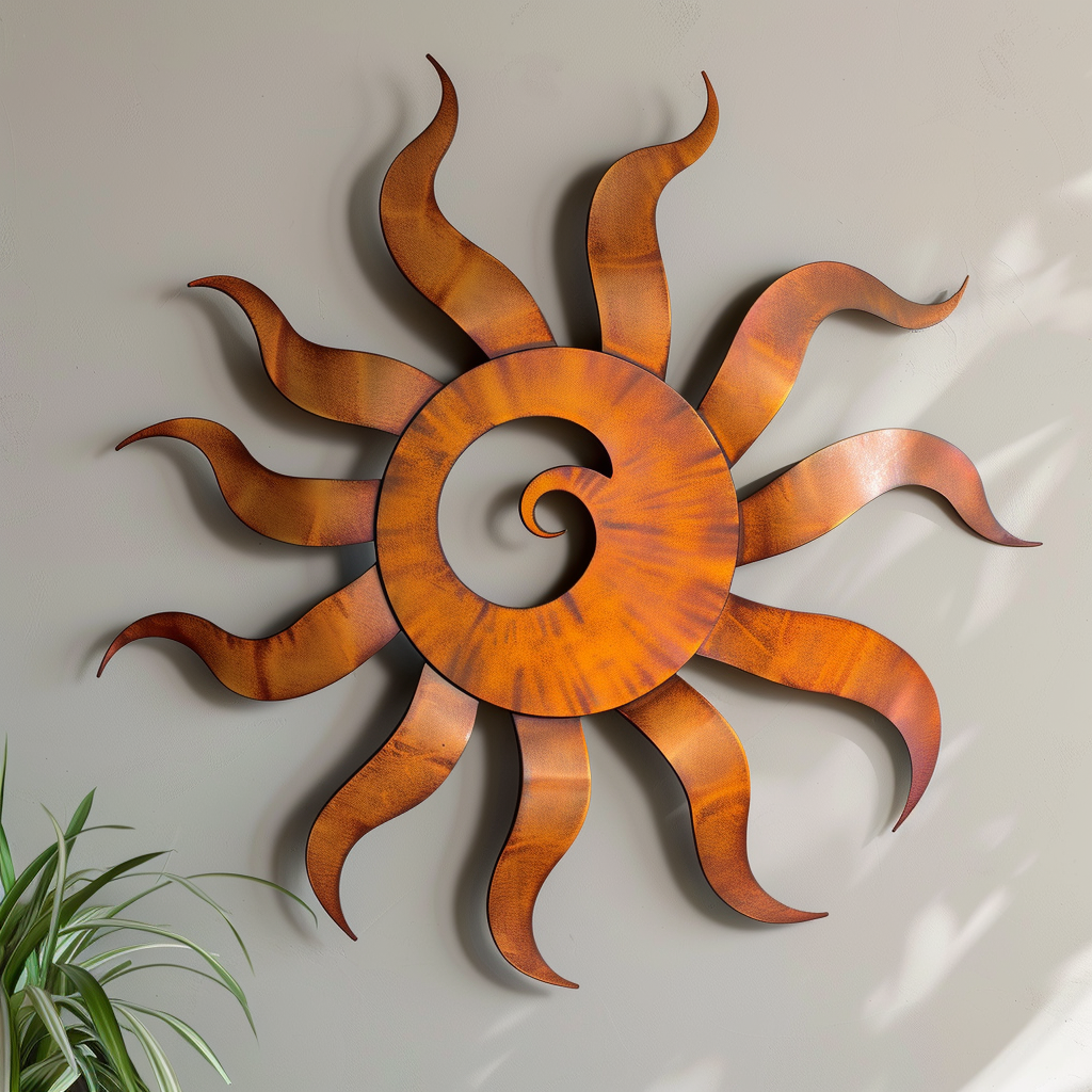 New Sunburst Metal Wall Art – Boho Celestial Garden Decor Sign