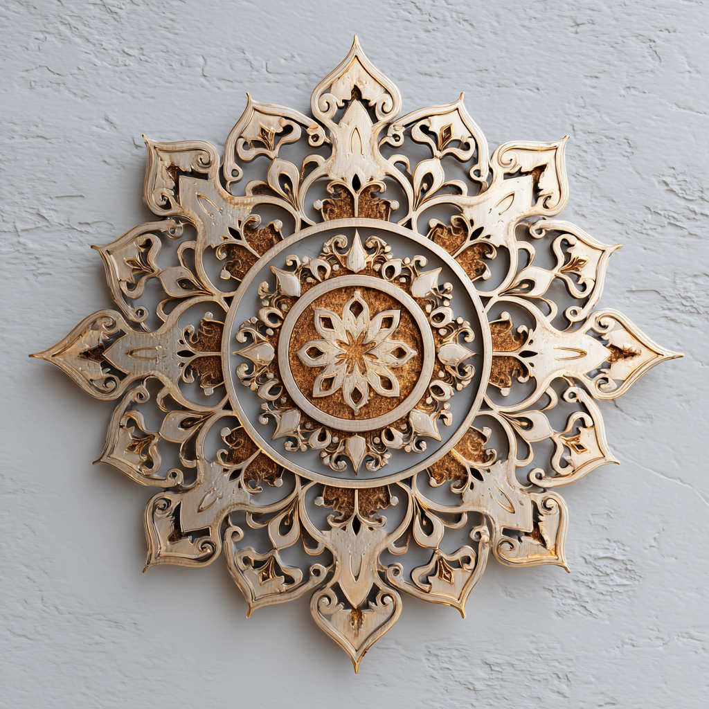 Mandala Metal Wall Art UV Printed Sacred Geometry Boho Decor