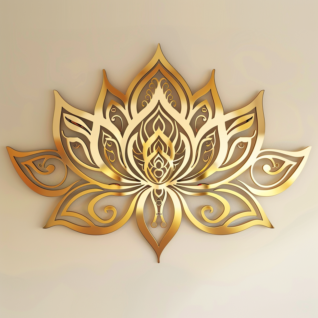 Yellow Lotus Metal Wall Art – Zen Floral Garden Decor, Botanical Outdoor Sign