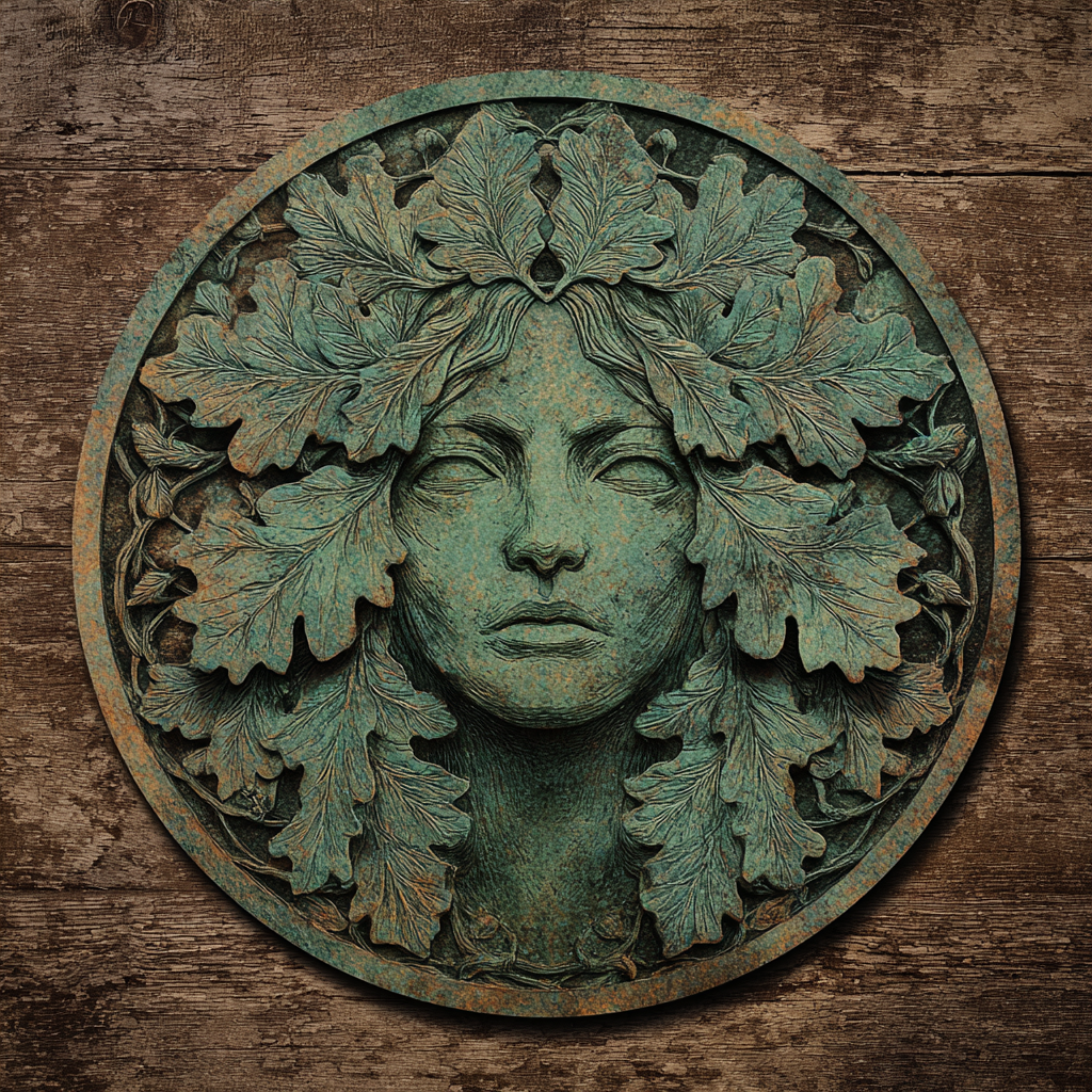 Green Woman Metal Wall Art, Celtic Nature Goddess Decor for Patio