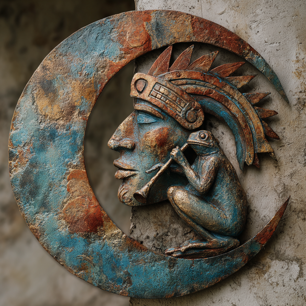 Kokopelli Frog Sun Moon Cactus Metal Wall Art Southwestern Desert Garden Wall Decor V2