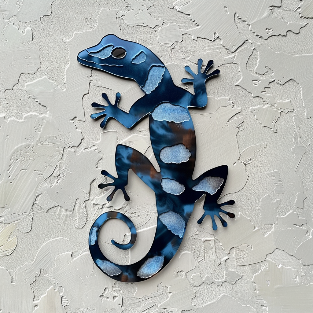 Gecko Metal Wall Art, Colorful Lizard Reptile Decor for Patio
