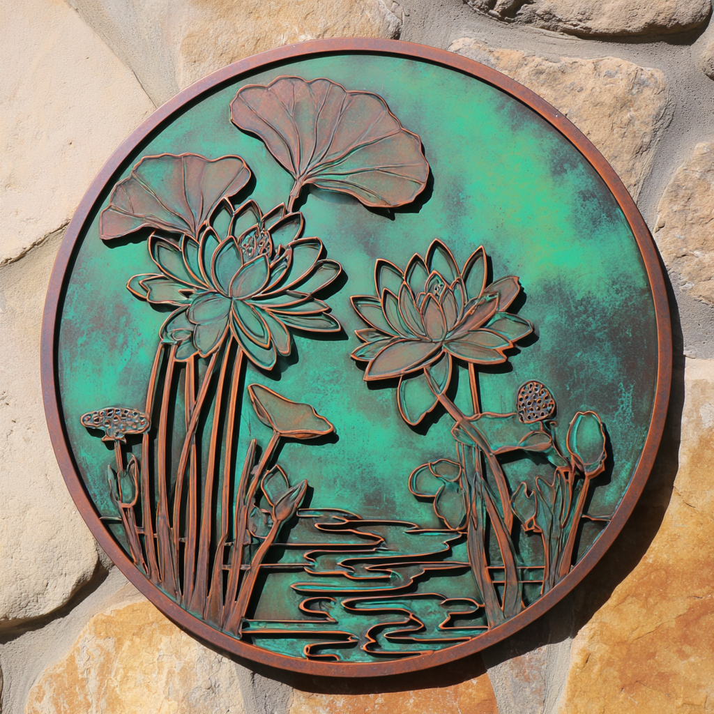 Lotus Flower Metal Wall Art UV Printed Botanical