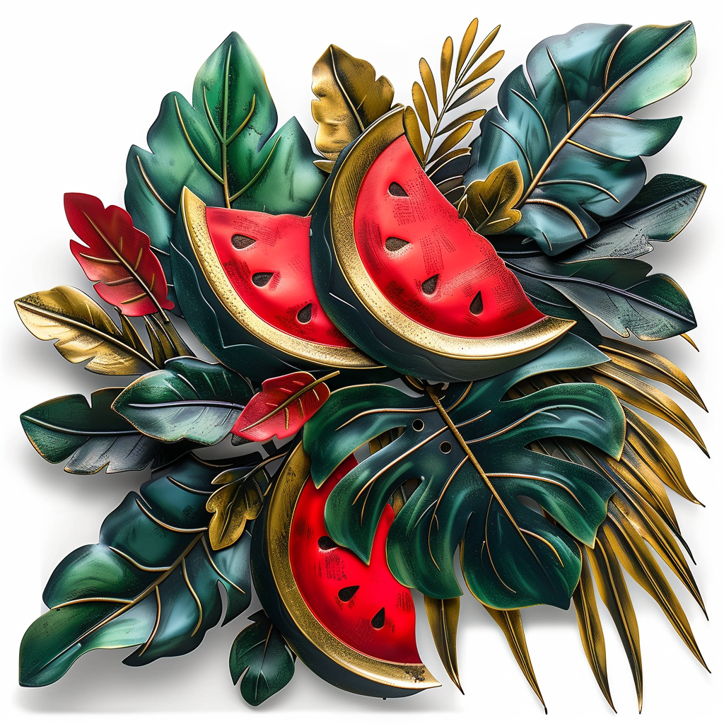Watermelon Metal Wall Art – Summer Fruit Decor, Outdoor Patio Garden Sign