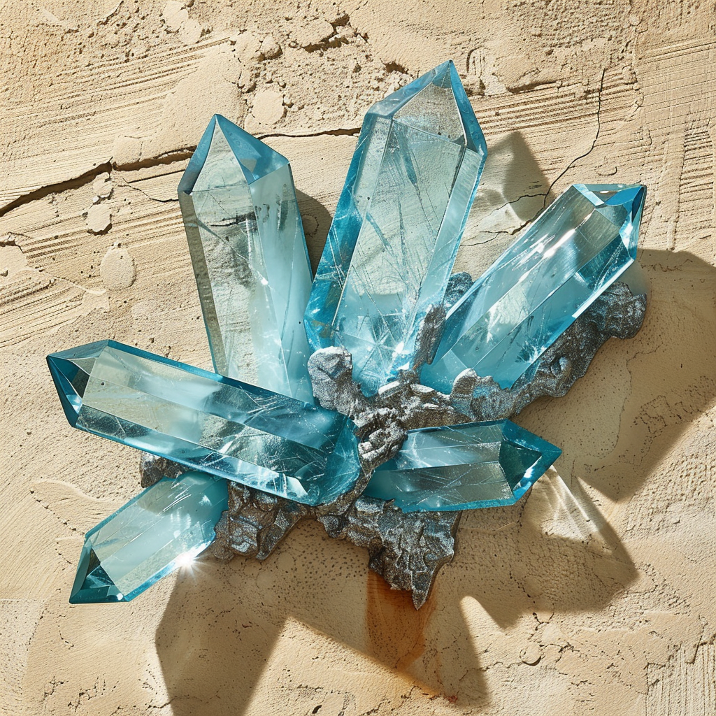 March Aquamarine Birthstone Metal Wall Art