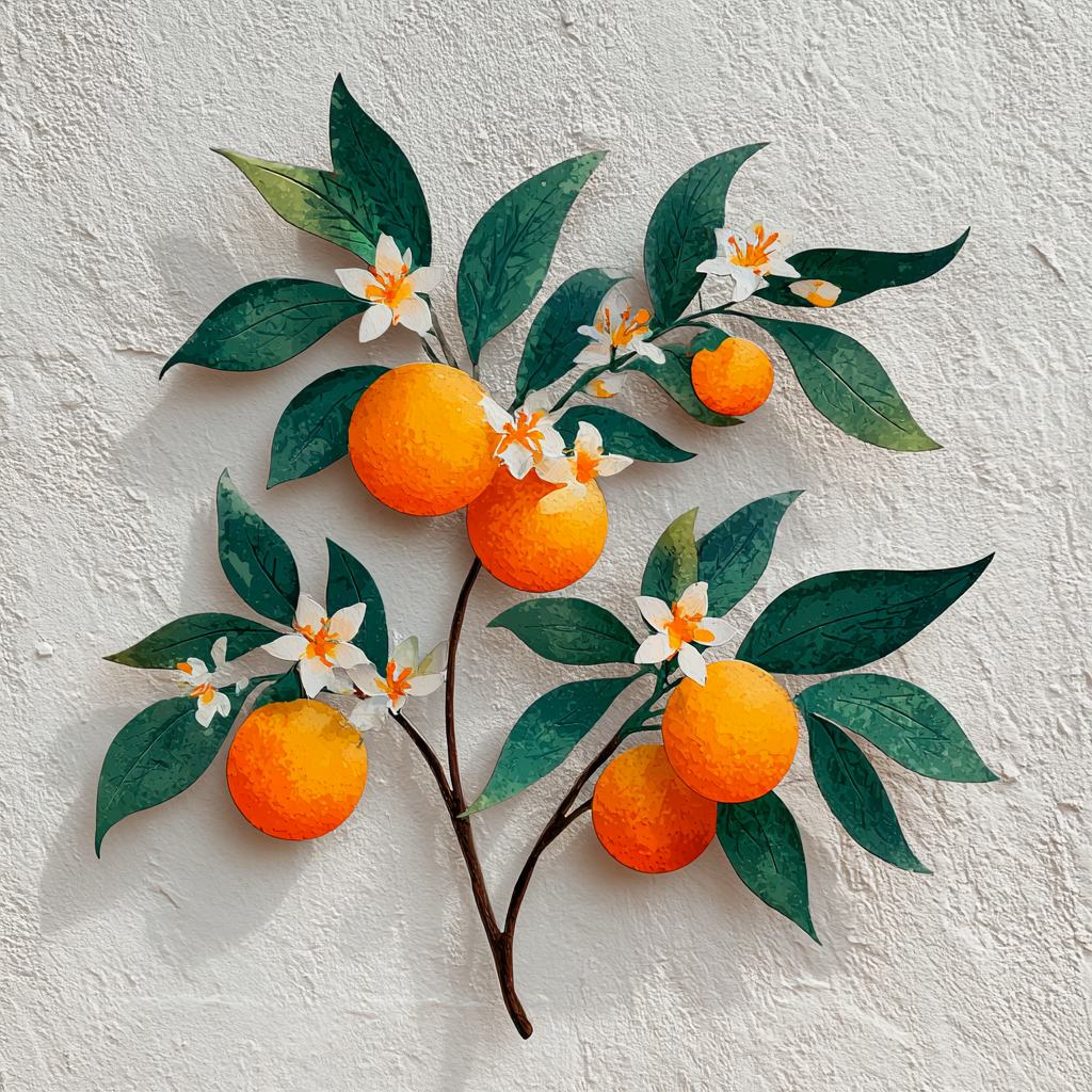 Orange Tree Metal Wall Art, Citrus Orange Metal Sign, Mediterranean Fruit Wall Decor, Summer Kitchen Patio Decor