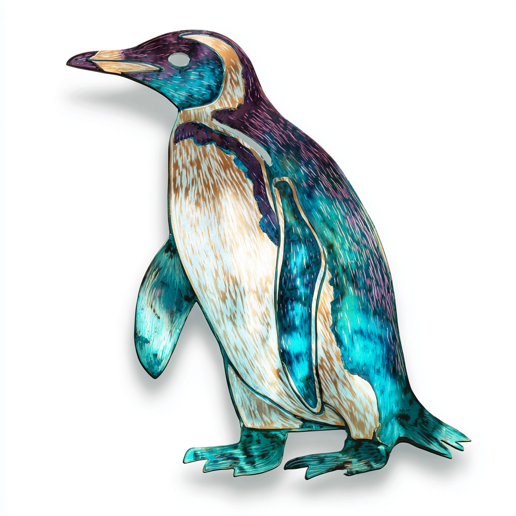 Penguin Metal Wall Art Arctic Animal Decor Modern Nursery Outdoor Wall Sign