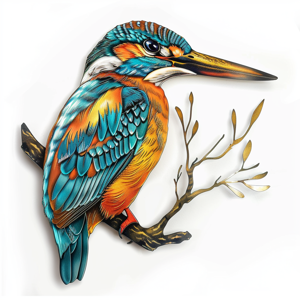 Kingfisher Metal Wall Art – Bird Nature Decor, Tropical Garden Wall Sign