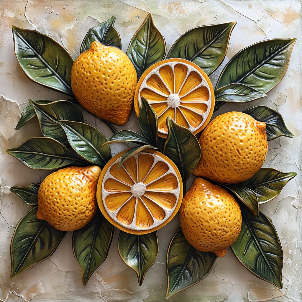 Lemon Metal Wall Art – Citrus Fruit Decor, Fresh Summer Kitchen Garden Sign