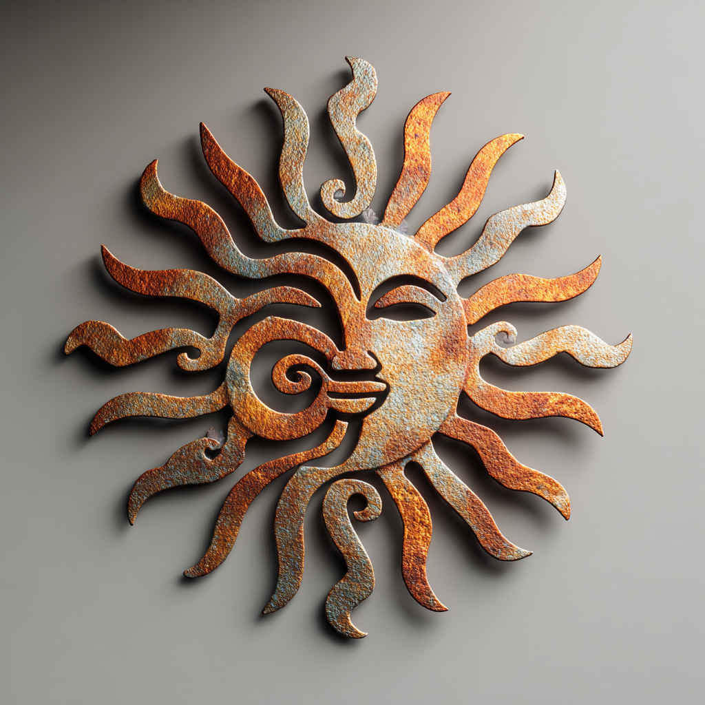 Wacky Sun Metal Wall Art Boho Outdoor Garden Patio Decor