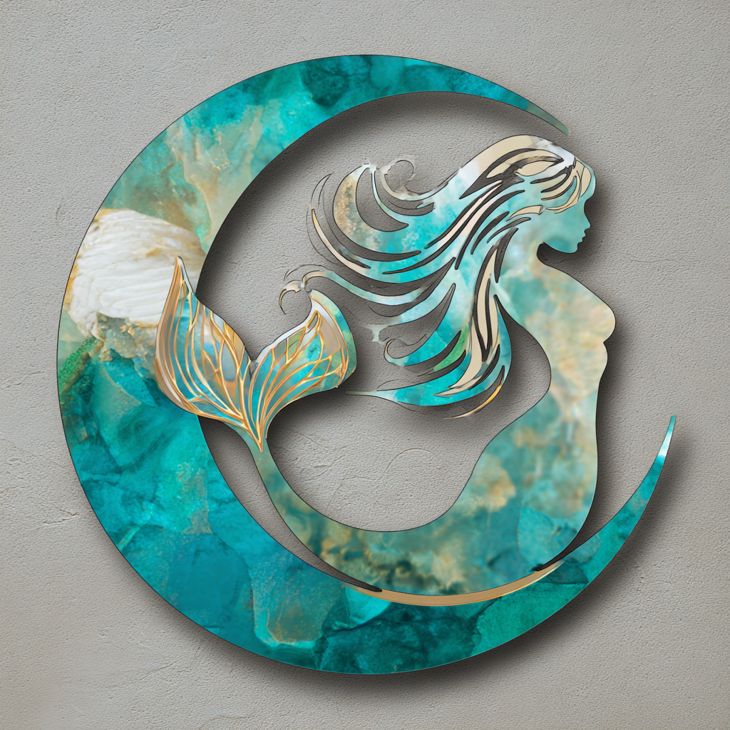 Mermaid Metal Wall Art Coastal Beach House Outdoor Garden Decor