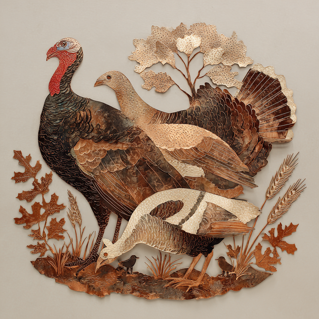 Wild Turkey Metal Wall Art Rustic Hunting Lodge Farmhouse Decor
