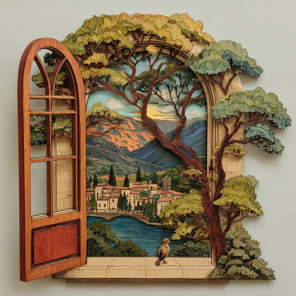 Wisteria Window Metal Wall Art Mediterranean Cottage Decor