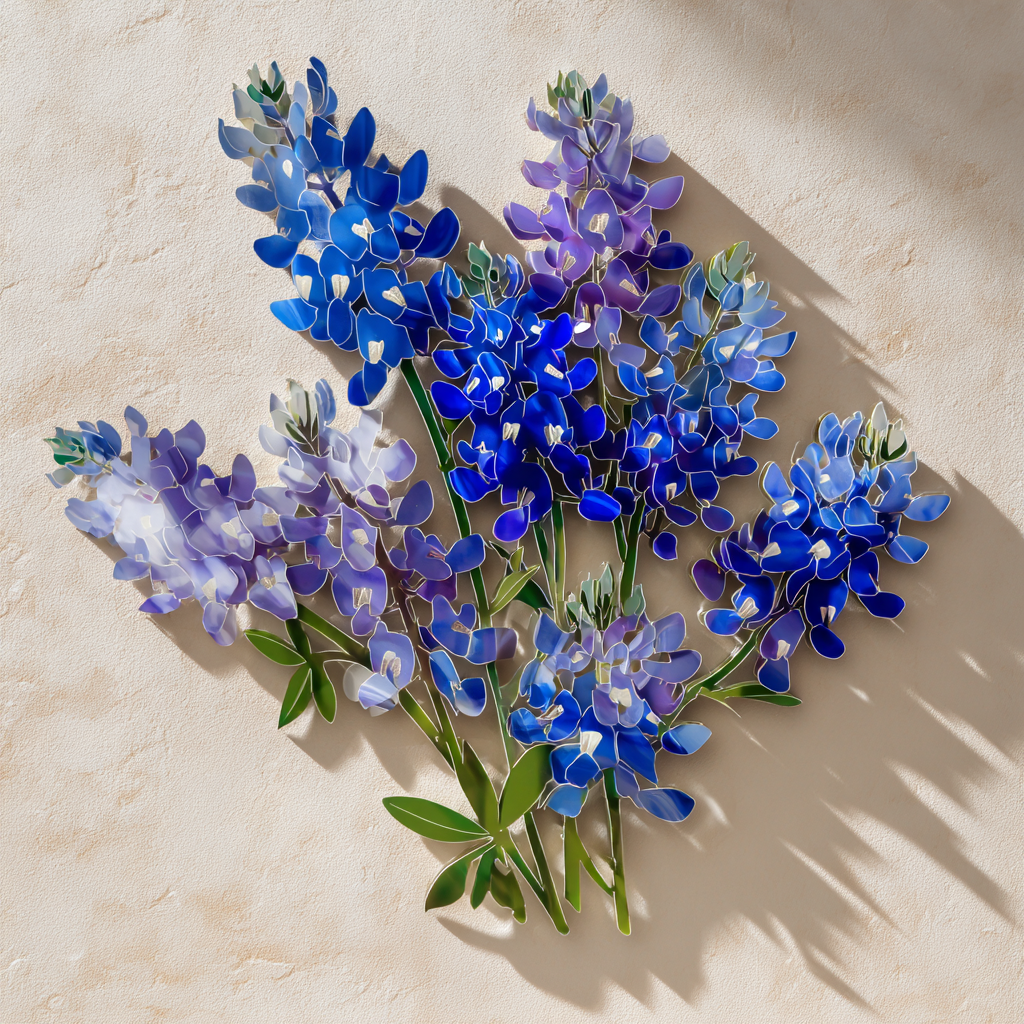 Texas Bluebonnet Metal Wall Art Wildflower Garden Outdoor Decor