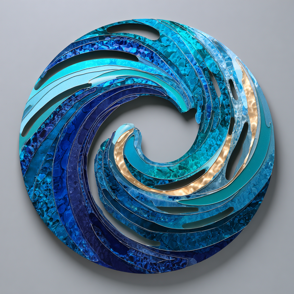 Abstract Wave Metal Wall Art Coastal Ocean Beach House Decor