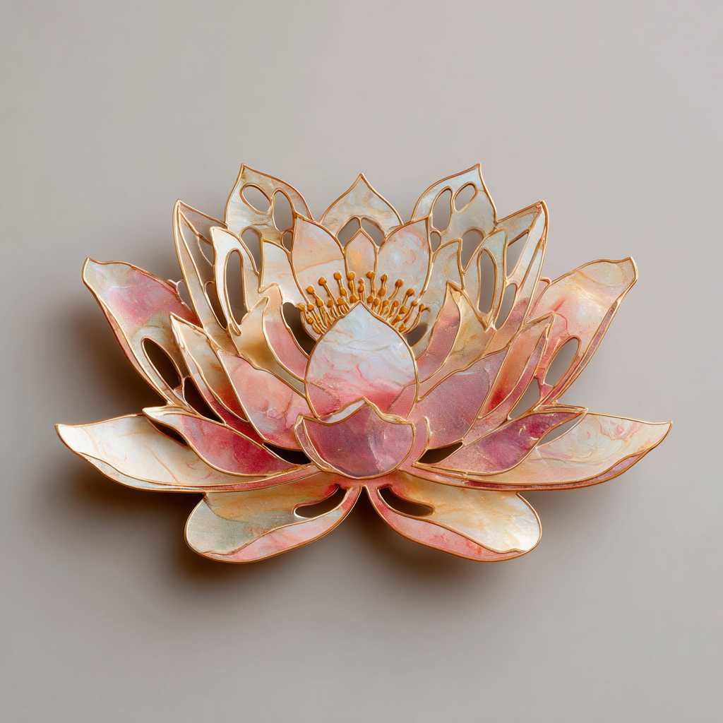 Sacred Lotus Flower Metal Wall Art UV Printed Zen Meditation Decor