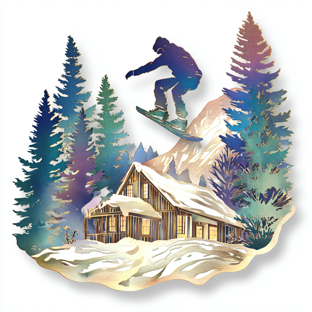 Snowboarder Metal Wall Art Alpine Mountain Winter Cabin Outdoor Wall Sign