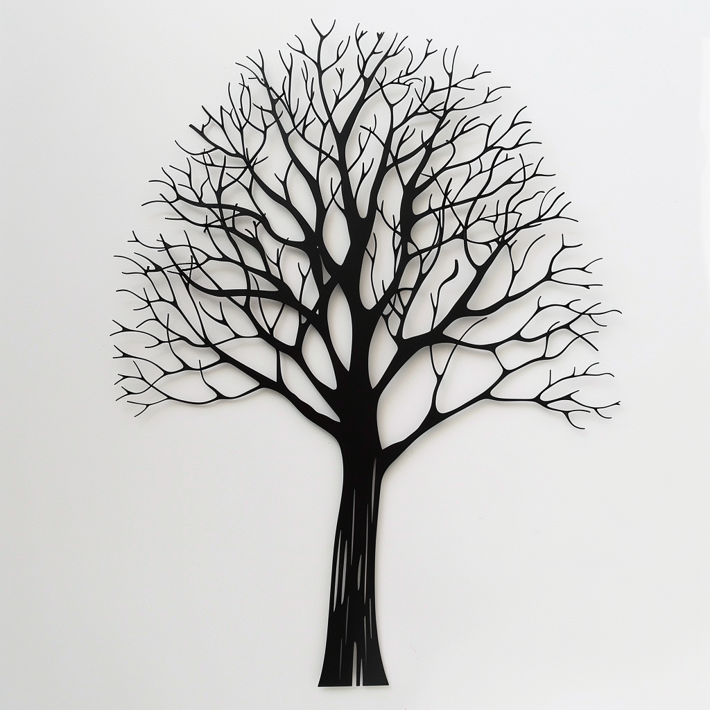 Simple Tree of Life Metal Wall Art – Minimal Nature Garden Decor Sign