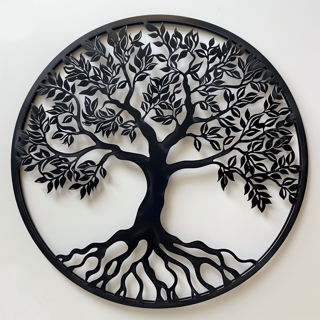 Olive Tree of Life Metal Wall Art – Mediterranean Spiritual Garden Decor Sign