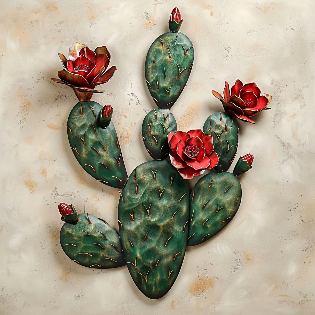 Cactus Cut Out Metal Wall Art, Southwestern Desert Decor for Patio