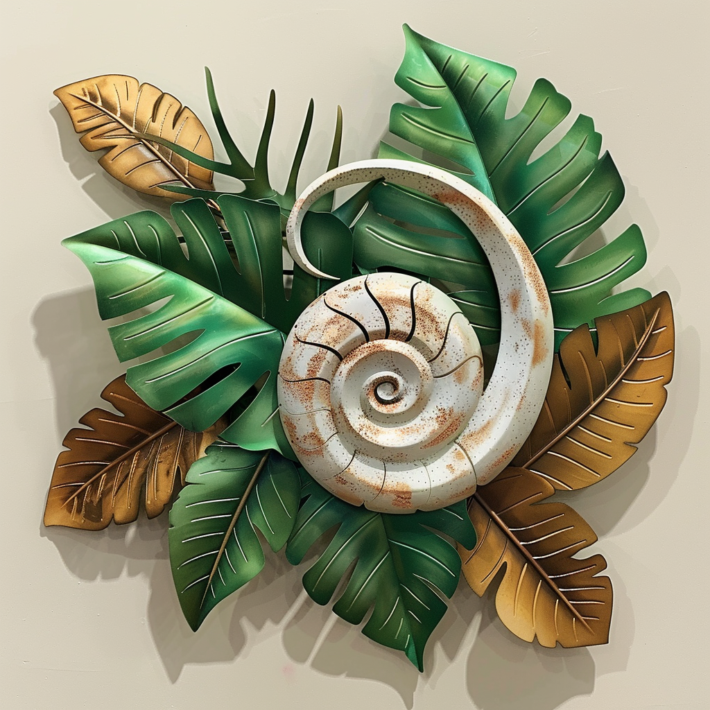 Fern Snail Metal Wall Art Outdoor Decor