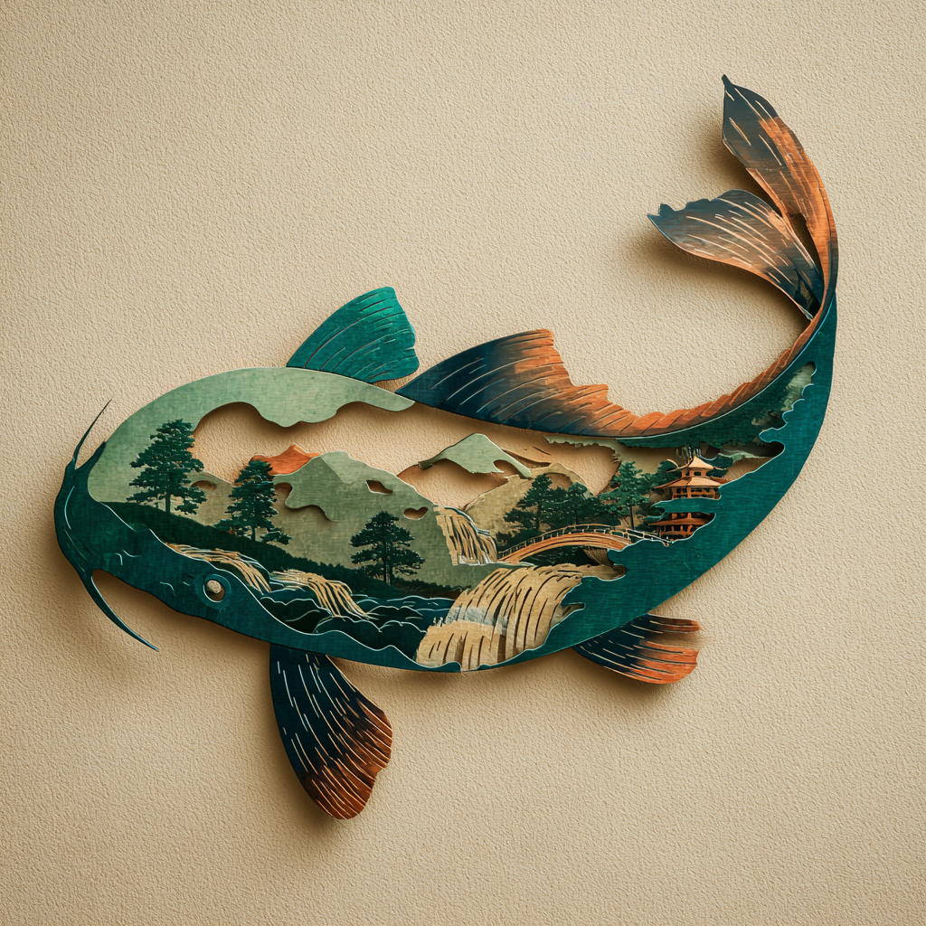 Koi Metal Wall Art Wall Decor
