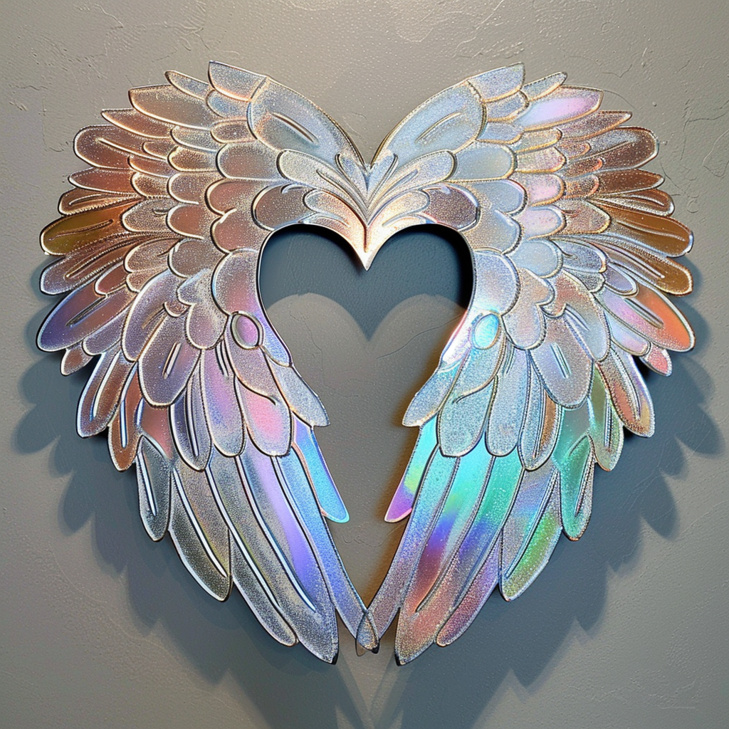 Angel Wing Metal Wall Art – Celestial Angel Wings Decor, Spiritual Wall Sign