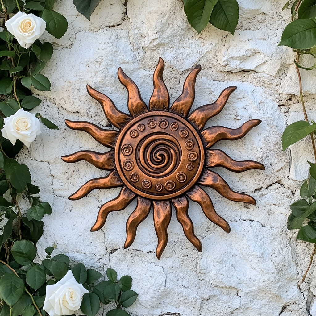Sunburst Metal Wall Art, Rustic Southwest Outdoor Decor