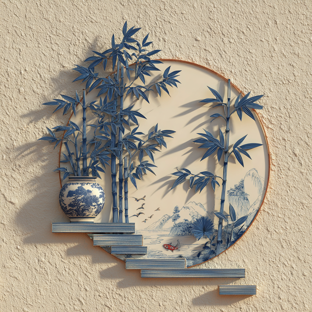 Bamboo Metal Wall Art Floral Botanical Garden Outdoor Wall Decor