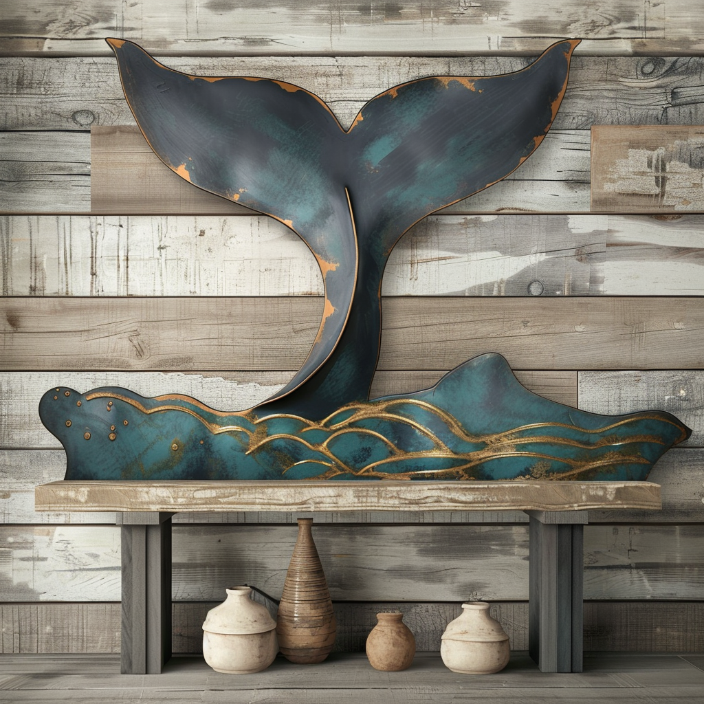 Mermaid Metal Wall Art Coastal Ocean Beach House Nautical Wall Decor