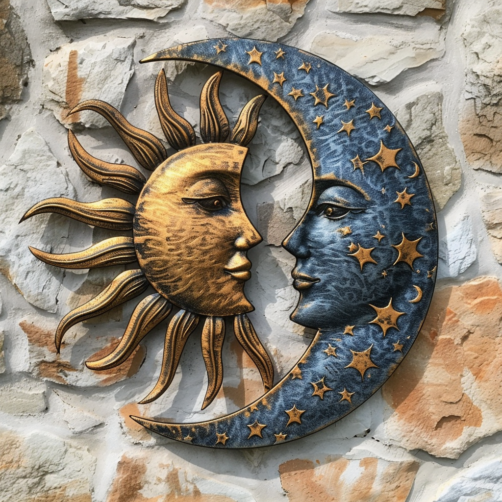 Celestial Desert Moon Metal Wall Art Southwestern Boho Decor