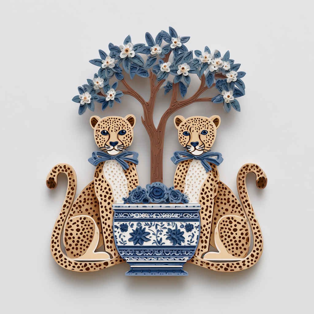 Japanese Leopard Metal Wall Art