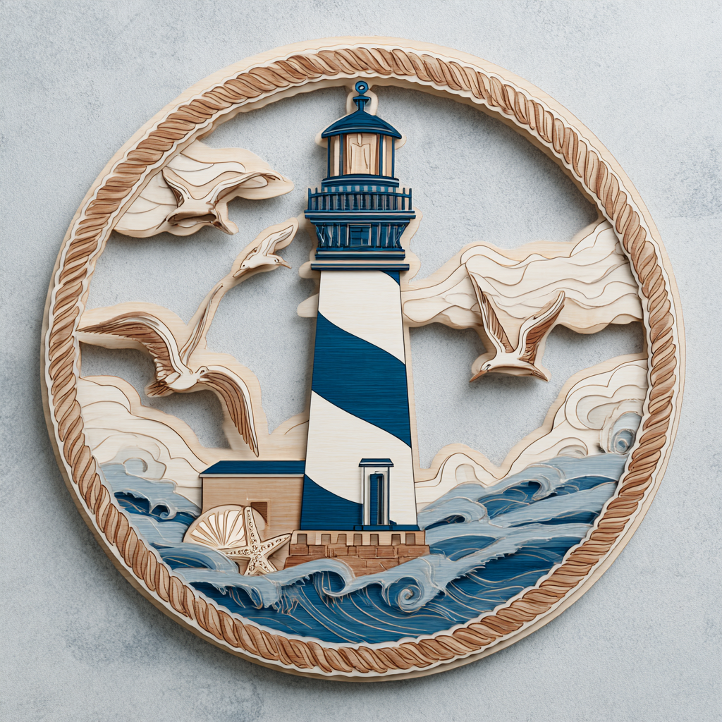 Lighthouse Metal Wall Art Coastal Nautical Wall Decor