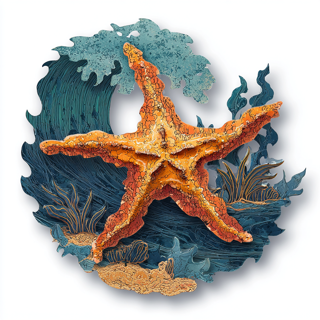 Starfish Metal Wall Art, Coastal Beach Decor for Patio & Garden
