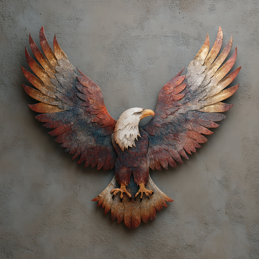 Bald Eagle Metal Wall Art Patriotic Mountain Forest Outdoor Wall Decor