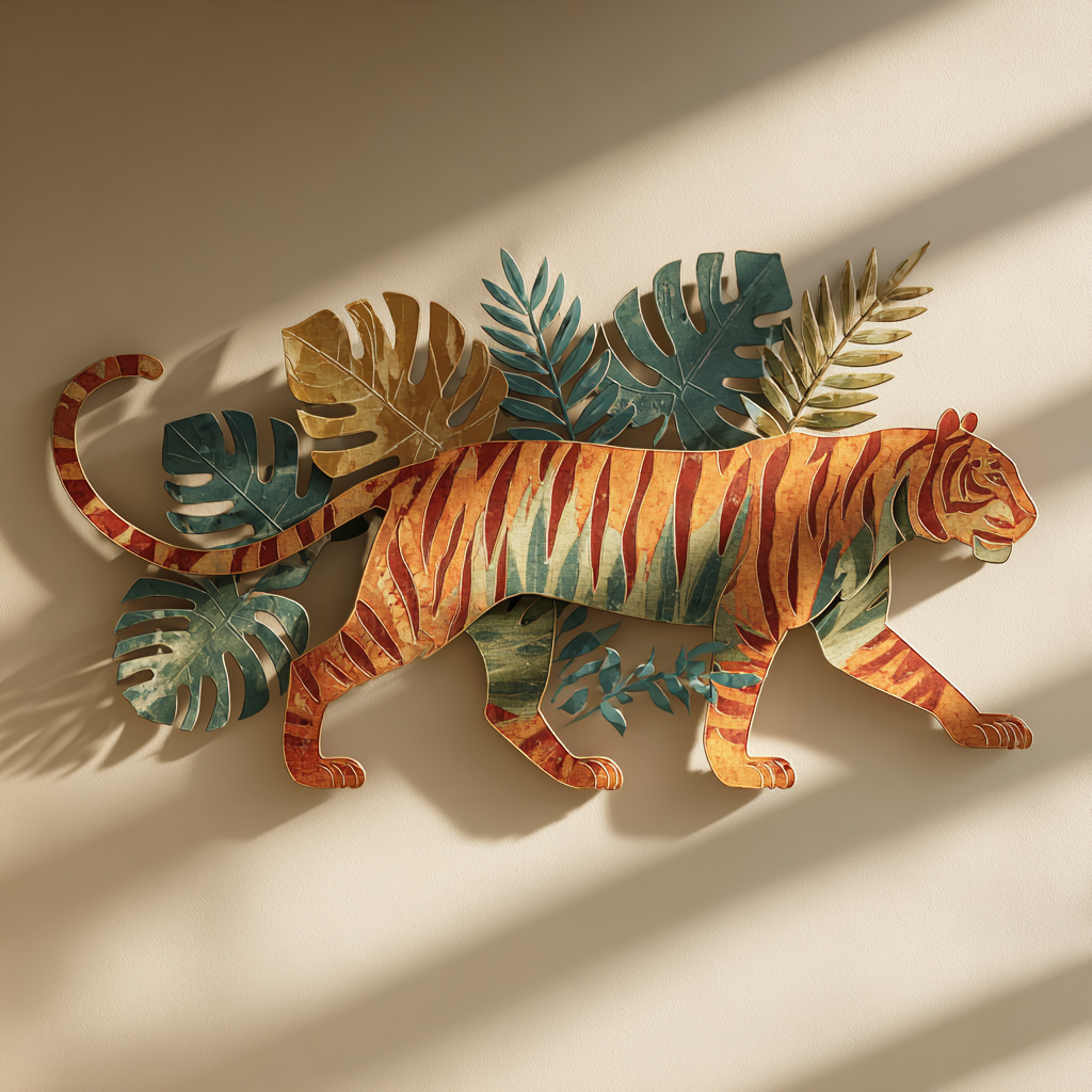 Tiger Metal Wall Art Wildlife Jungle Outdoor Wall Decor