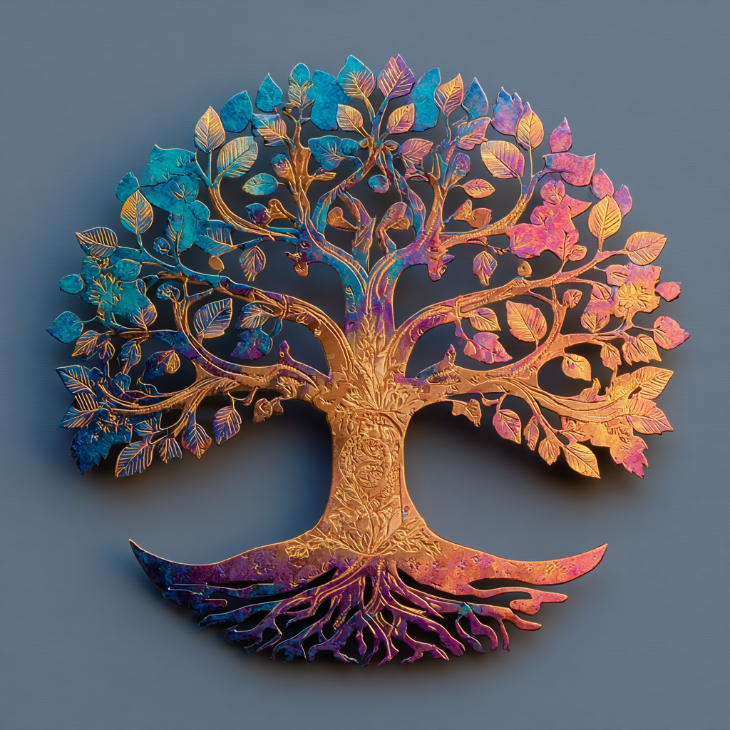 Tree of Life Metal Wall Art Rustic Zen Garden Wall Decor
