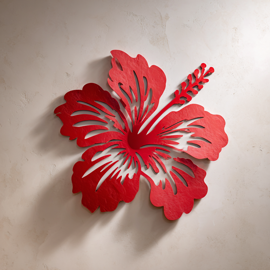 Hibiscus Metal Wall Art Tropical Flower Outdoor Garden Decor