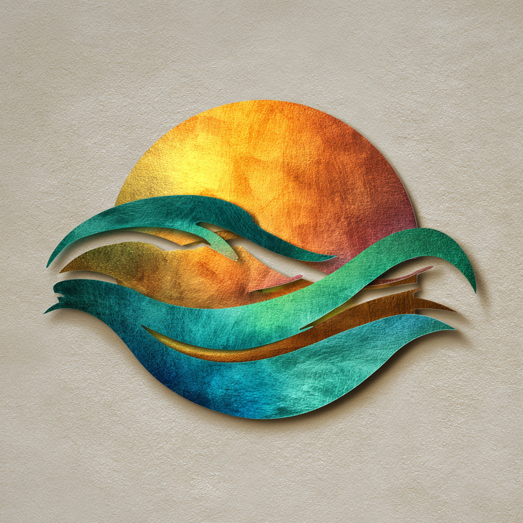 Sun Wave Metal Wall Art Coastal Nautical Wall Decor